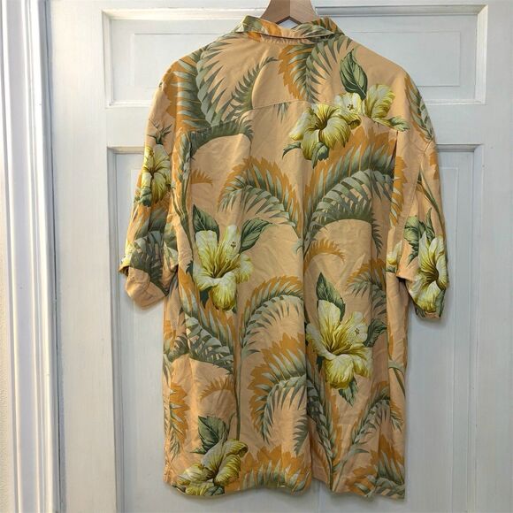 Tommy Bahama Men's XXL Silk Peach Tropical Short Sleeve Button Down Shirt - Picture 6 of 7
